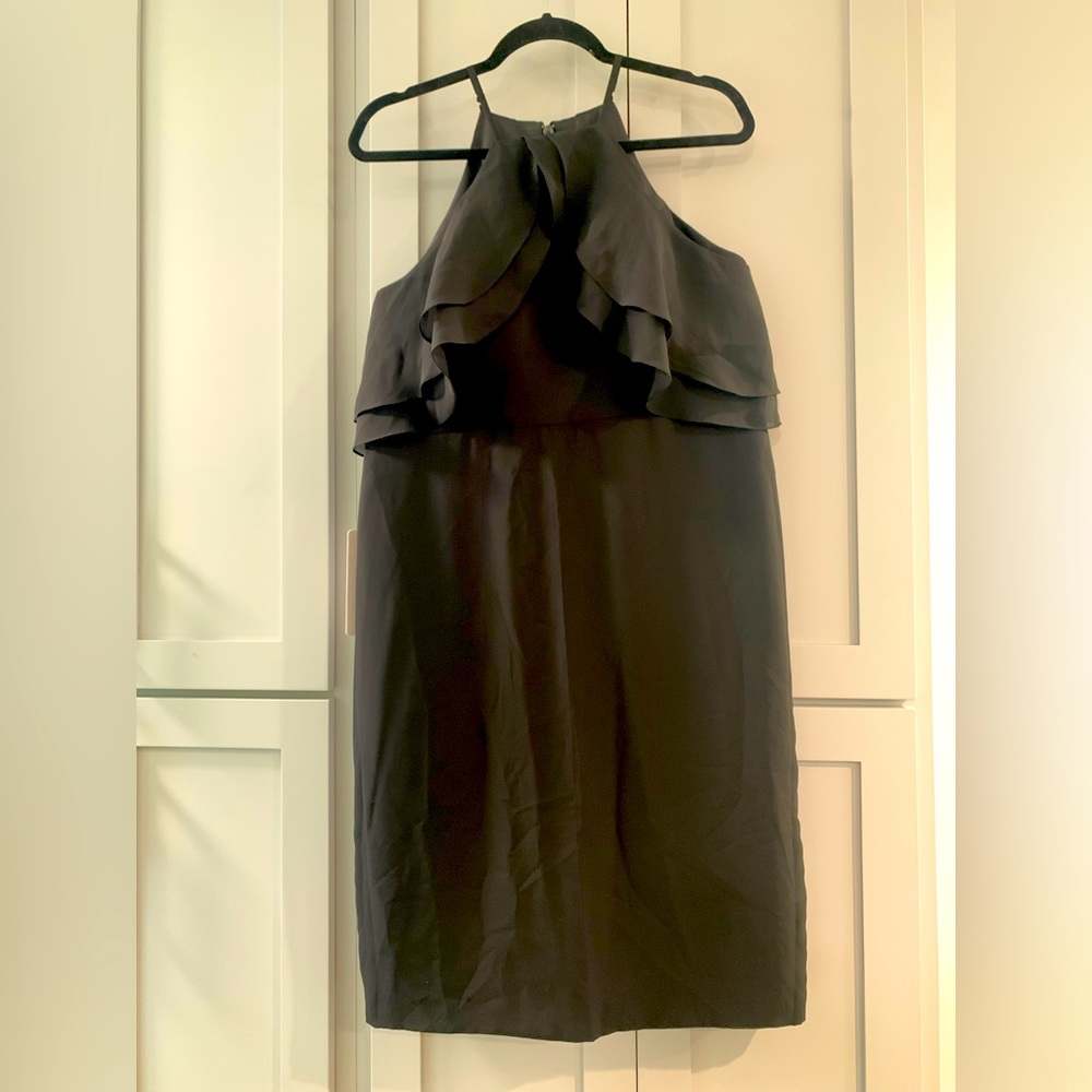 JJs House Black One-Shoulder Ruffle Cocktail Dress